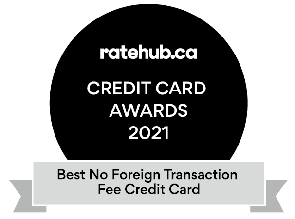 Badge: Best Travel Card for No FX 2020 by MoneySense
