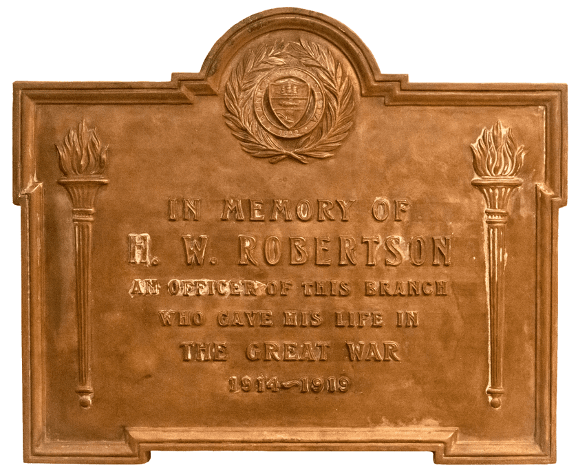 Plaque représentant Harold Webster Robertson